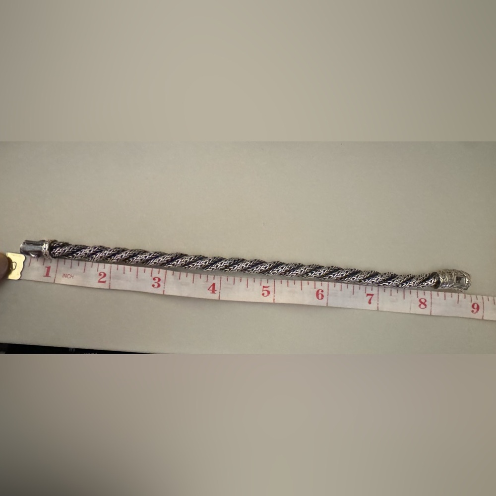 Authentic John Hardy sterling silver bracelet with diamonds on clasp - Picture 7 of 7